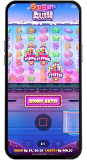 Aktivasi fitur bonus dengan simbol scatter