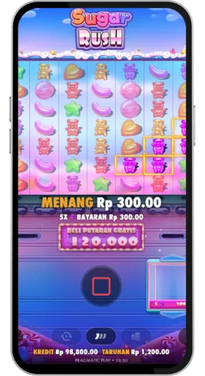 Kemenangan dari kombinasi simbol permen